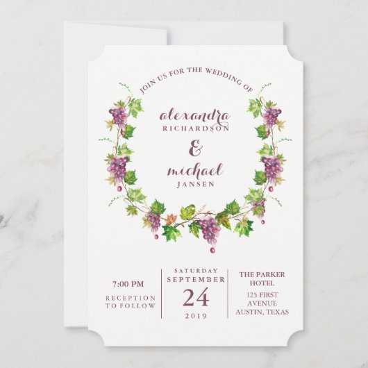 Minimalistische Winery | Uitnodiging tot weddensch (Voorkant)