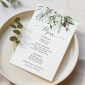 Minimalistische winter altijdgroene trouw menu