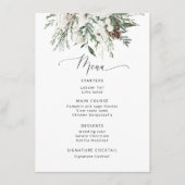 Minimalistische winter altijdgroene trouw menu (Voorkant)
