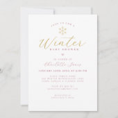 Minimalistische Winter Baby shower Uitnodiging (Voorkant)