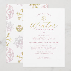 Minimalistische Winter Baby shower Uitnodiging