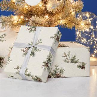 Minimalistische winter botanische strooipatroon cadeaupapier