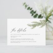 Minimalistische Winter Bruiloft Details Behuizing  Kaart (Staand voorkant)