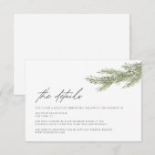 Minimalistische Winter Bruiloft Details Behuizing  Kaart (Voorkant / Achterkant)