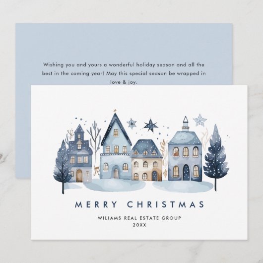 Minimalistische Winter Country Town Christmas Corp Feestdagenkaart (Voorkant / Achterkant)