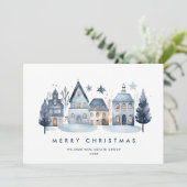 Minimalistische Winter Country Town Christmas Corp Feestdagenkaart (Staand voorkant)