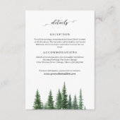 Minimalistische Winter dennenbos bruiloft informat Informatiekaartje (Voorkant)