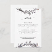 Minimalistische Winter Dusty Blue bruiloft informa Informatiekaartje (Voorkant / Achterkant)