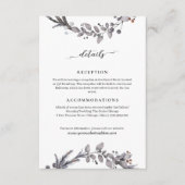 Minimalistische Winter Dusty Blue bruiloft informa Informatiekaartje (Voorkant)