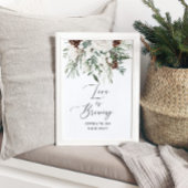 Minimalistische winter evergreen Liefde is aan het Poster