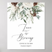 Minimalistische winter evergreen Liefde is aan het Poster (Voorkant)