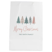 Minimalistische Winter Feestelijke Kerstboom Medium Cadeauzakje (Achterkant)