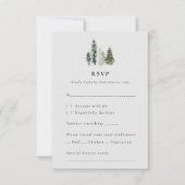 Minimalistische Winter Forest Wedding RSVP Kaart (Voorkant)