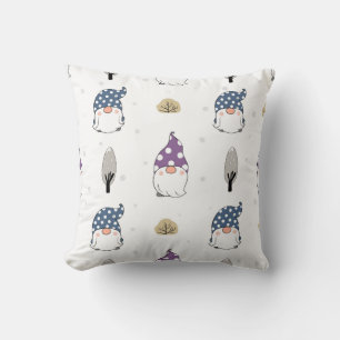 Minimalistische Winter Gnome Naadloos Patroon Kussen