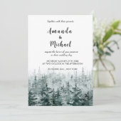 Minimalistische winter huwelijksuitnodiging kaart (Staand voorkant)