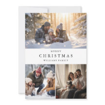 Minimalistische Winter Kerstmis Familie Fotocollag