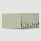 Minimalistische Winter Snowy Pine Tree Forest Wedd Gastenboek (Volledig)