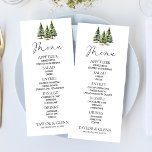 Minimalistische Winter Snowy Pine Tree Forest Wedd Menu<br><div class="desc">Dit is een minimalistisch winter besneeuwde dennenboom bos bruiloft menu.</div>