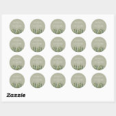 Minimalistische Winter Snowy Pine Tree Forest Wedd Ronde Sticker (Vel)