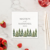 Minimalistische Winter Snowy Pine Tree Forest Wedd Servet (Insitu)