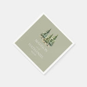 Minimalistische Winter Snowy Pine Tree Forest Wedd Servet (Hoek)
