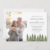Minimalistische Winter Snowy Pine Trees Afbeelding Kaart (Voorkant)