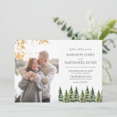 Minimalistische Winter Snowy Pine Trees Afbeelding Kaart (Staand voorkant)