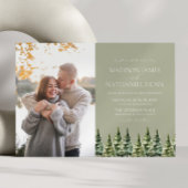 Minimalistische Winter Snowy Pine Trees Afbeelding Kaart