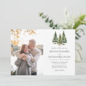 Minimalistische Winter Snowy Pine Trees Afbeelding Kaart (Staand voorkant)