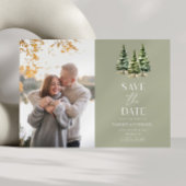 Minimalistische Winter Snowy Pine Trees Fotobruilo Save The Date