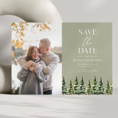 Minimalistische Winter Snowy Pine Trees Fotobruilo Save The Date