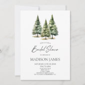 Minimalistische Winter Snowy Pine Trees Vrijgezell Kaart (Voorkant)