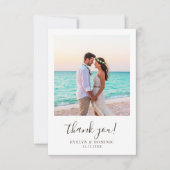 Minimalistische Winter Wedding Foto Bedankkaart (Voorkant)