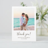 Minimalistische Winter Wedding Foto Bedankkaart (Staand voorkant)