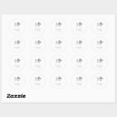 Minimalistische Winter Wedding Pine Branch & Cone Ronde Sticker (Vel)