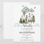 Minimalistische Winter Wonderland Jongen 1e Verjaa Kaart (Voorkant / Achterkant)