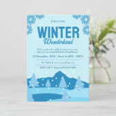 Minimalistische Winter Wonderland Party Kaart (Staand voorkant)