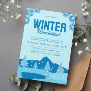 Minimalistische Winter Wonderland Party Kaart