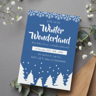 Minimalistische Winter Wonderland Party Kaart