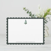 Minimalistische Winterdennenboom Notitiekaart met  (Staand voorkant)