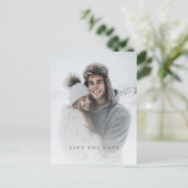 Minimalistische winterfoto's slaan de datum op briefkaart (Staand voorkant)
