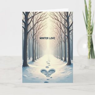Minimalistische Winterhartkaart Kaart