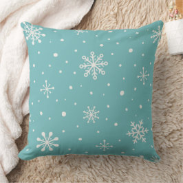 Minimalistische winterkussen in turquoise kussen