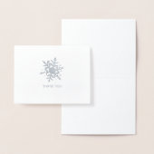Minimalistische Wintersnowflake Hartelijk dank voo Folie Kaarten (Display)