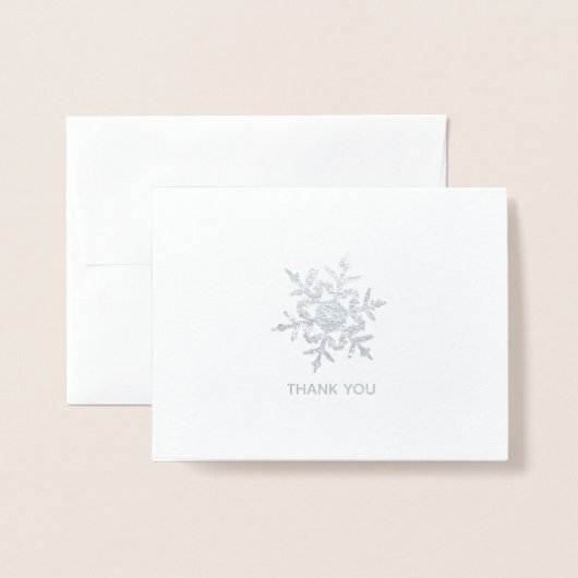 Minimalistische Wintersnowflake Hartelijk dank voo Folie Kaarten (Voorkant met envelop)