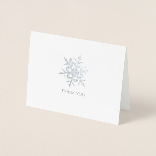 Minimalistische Wintersnowflake Hartelijk dank voo Folie Kaarten (Voorkant)