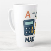 Minimalistische Wiskunde Onderwerp – Rekenmachine, Latte Mok (Linkerhoek)