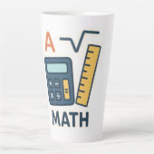 Minimalistische Wiskunde Onderwerp – Rekenmachine, Latte Mok (Voorkant)