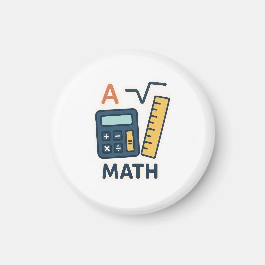 Minimalistische Wiskunde Onderwerp - Rekenmachine, Magneet (Voorkant)