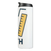 Minimalistische Wiskunde Onderwerp - Rekenmachine, Thermosbeker (Geroteerd rechts)